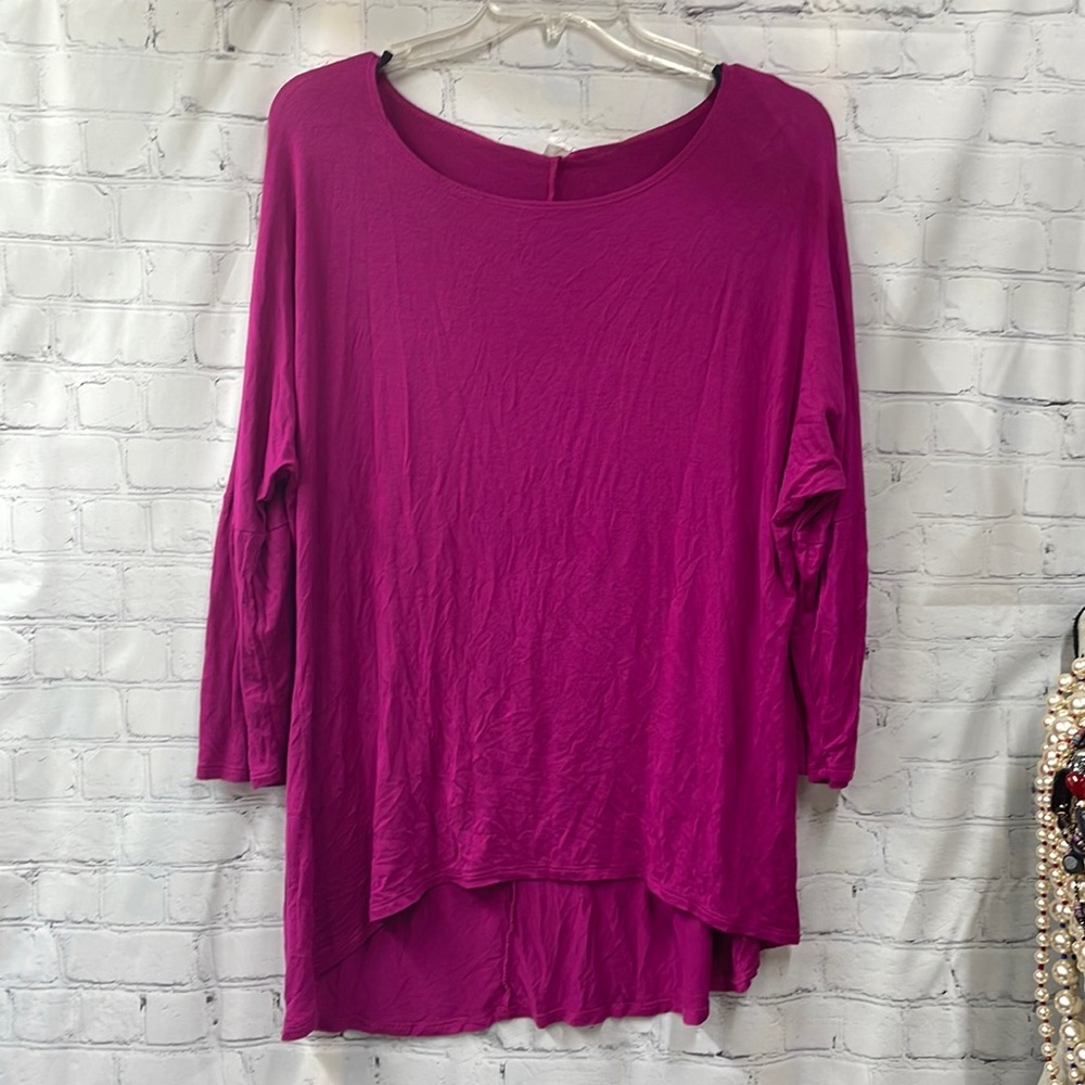 Moa Magenta pink high low tunic 2x top